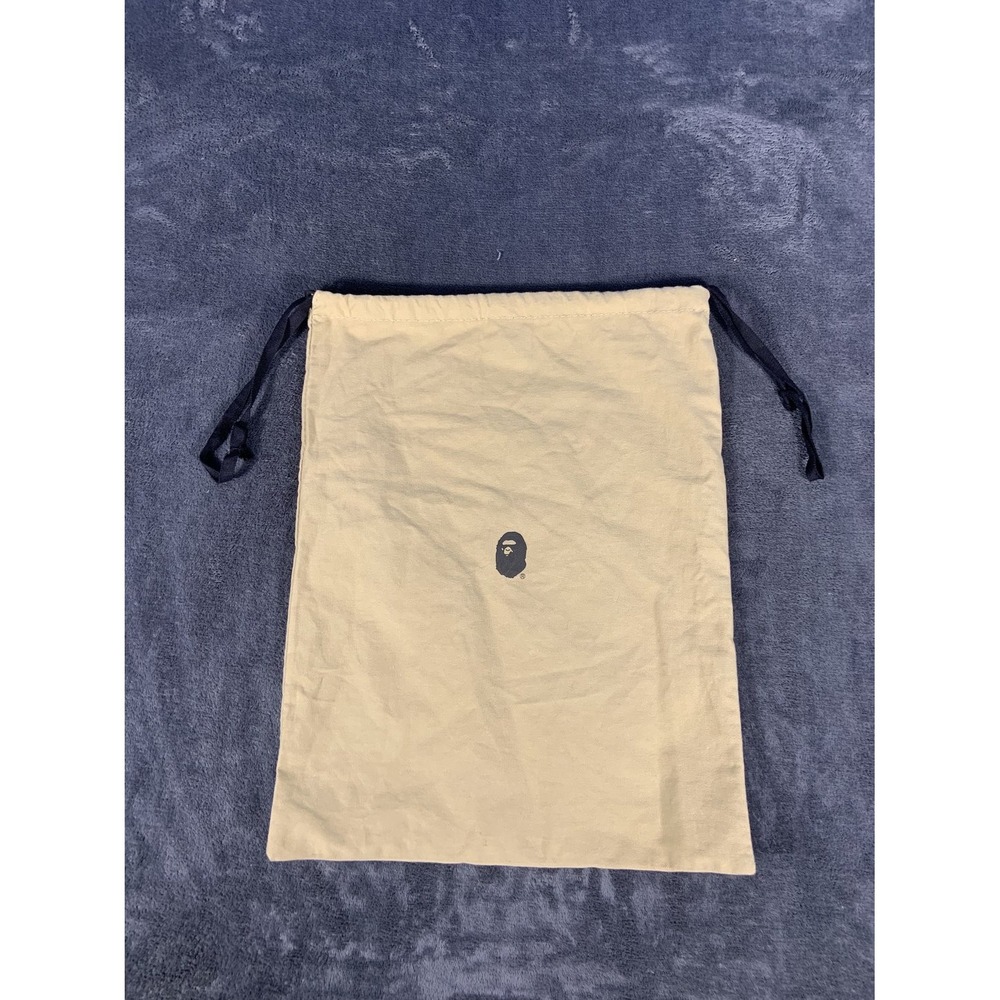 A Bathing Ape BAPE Large Cotton Drawstring Dust Bag Tan Ape Head Logo